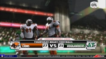 French 2 TD's In The Lions Win Over The Roughriders_Backbreaker
