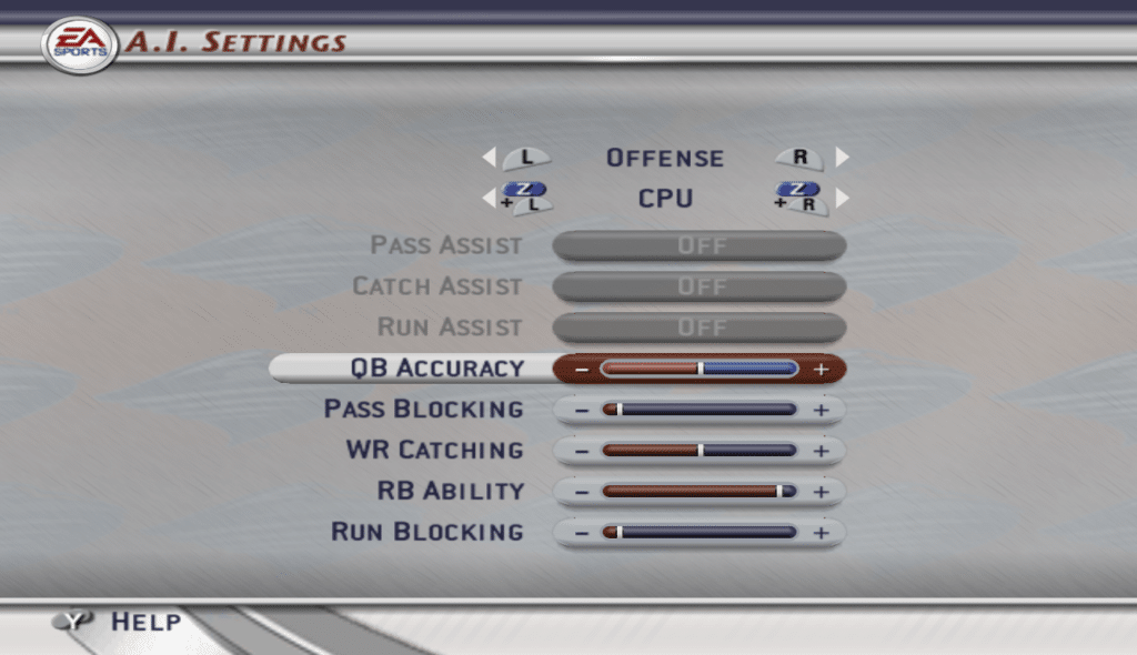 NCAA Football 2003 Sliders CPU Offense