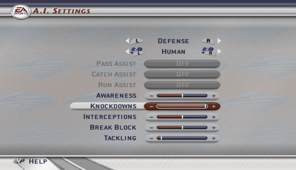 NCAA Football 2003 Sliders_Human Defense