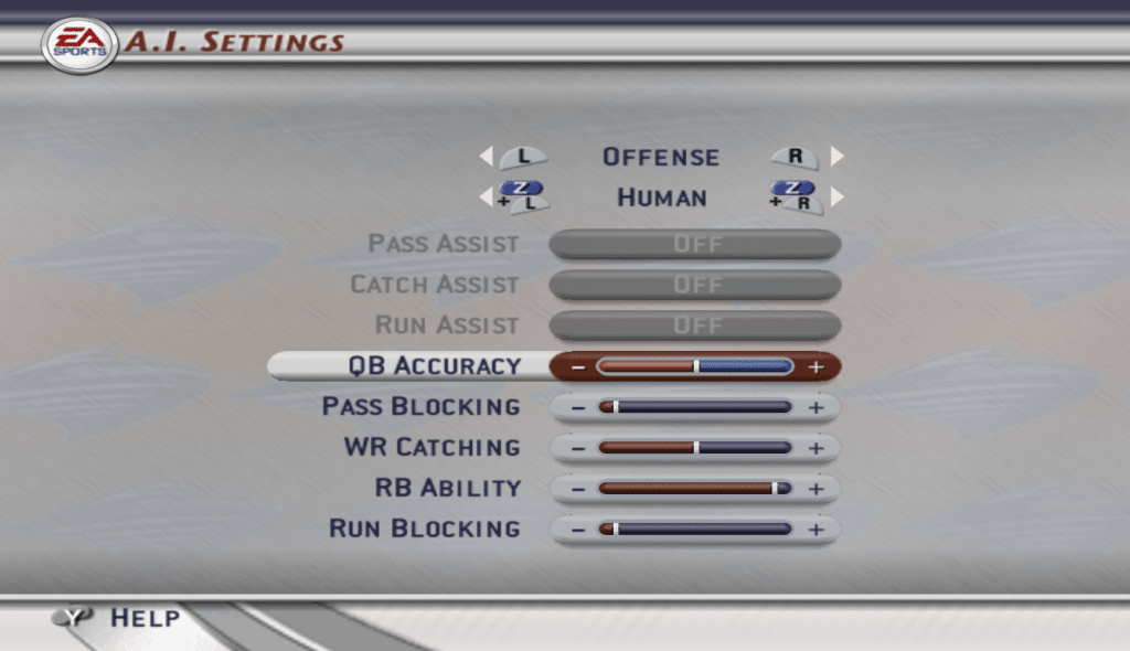 NCAA Football 2003 Sliders_Human Offense