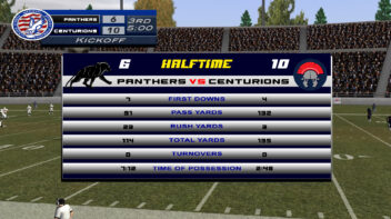 Panthers vs Centurions Half-time Stats_Madden 2003 Dolphin Emulator